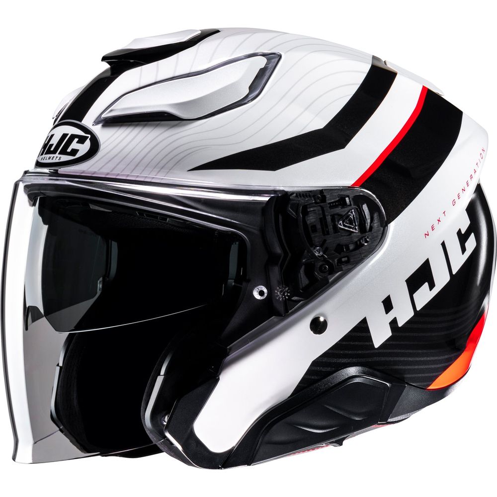 HJC F31 Naby Open Face Helmet MC1 Red / White / Black - FREE UK Shipping, FREE 365 Day Returns | Moto Central