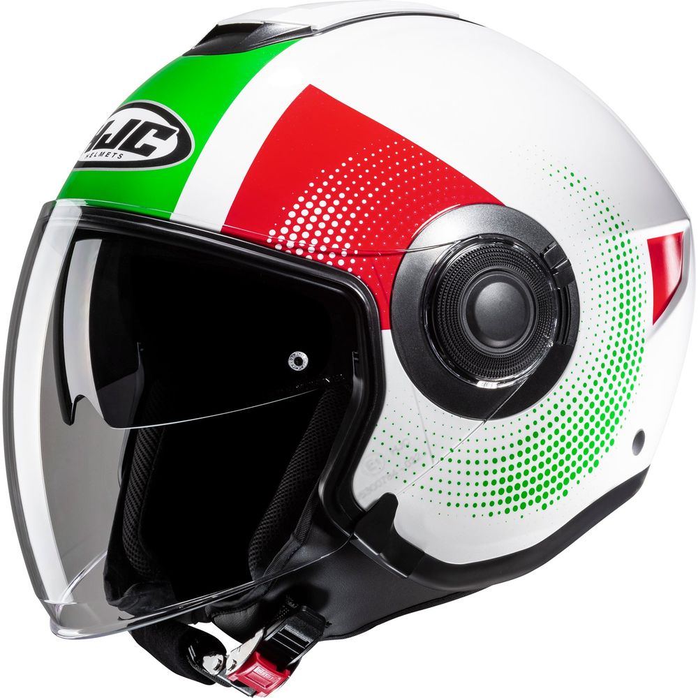 HJC I40N Pyle Open Face Helmet MC41 Green / White / Red