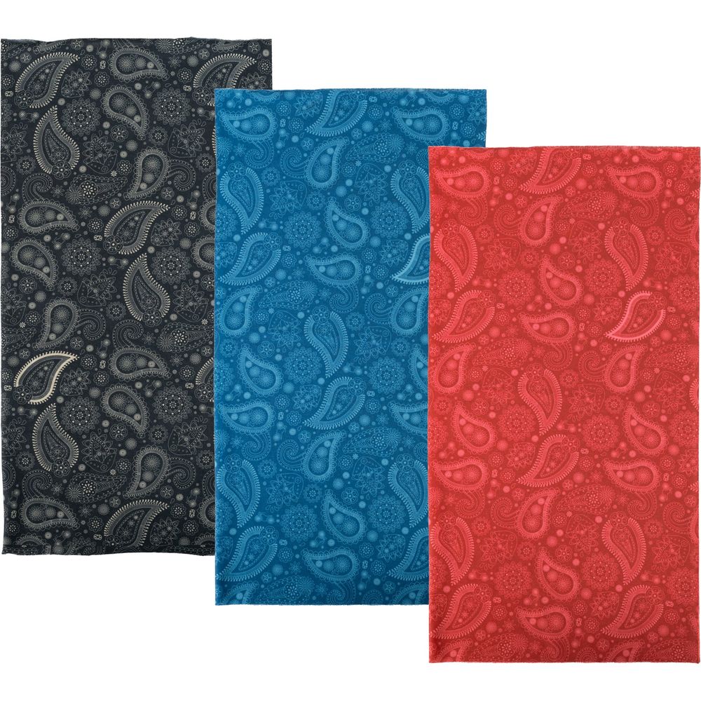 Oxford Comfy Multifunctional Head & Neckwear Paisley Red / Blue / Black - Pack Of 3