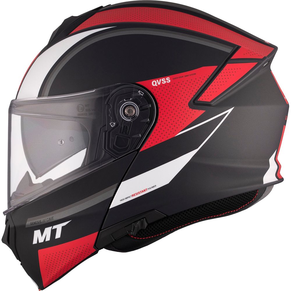 MT Genesis SV Cave A5 Flip-Up Helmet Matt Black / Red