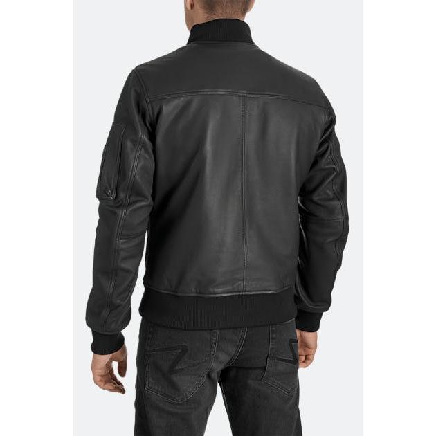 Pando Moto Falcon Aviator Leather Jacket Black  - FREE UK Shipping, FREE 365 Day Returns | Moto Central