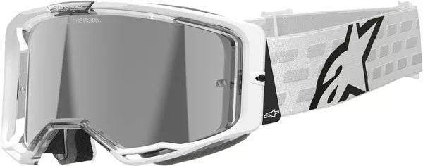 Alpinestars Vision 8 Corp Goggles White / Mirror Silver - FREE UK Shipping, FREE 365 Day Returns | Moto Central