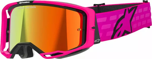 Alpinestars Vision 8 Corp Goggles Pink / Mirror Red - FREE UK Shipping, FREE 365 Day Returns | Moto Central