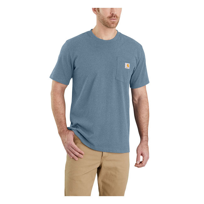 Carhartt K87 Pocket Short Sleeves T-Shirt Thundercloud Heather - FREE UK Shipping, FREE 365 Day Returns | Moto Central