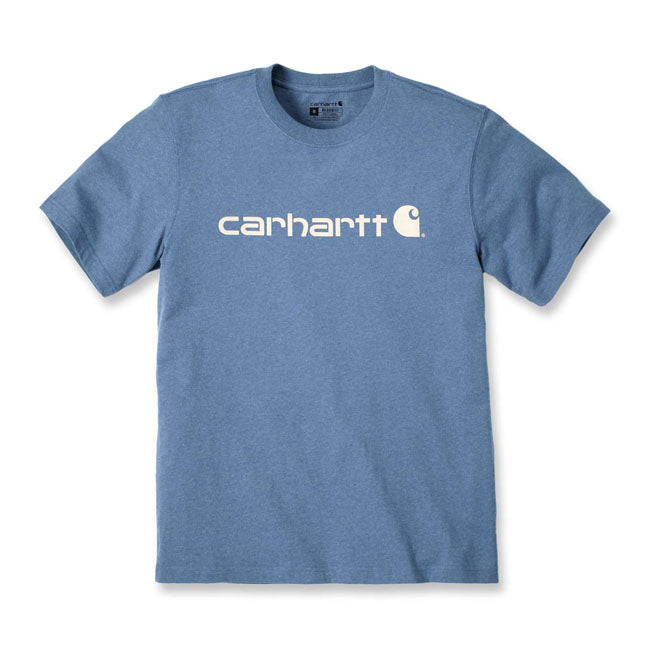 Carhartt Core Logo Short Sleeves T-Shirt Thundercloud Heather - FREE UK Shipping, FREE 365 Day Returns | Moto Central