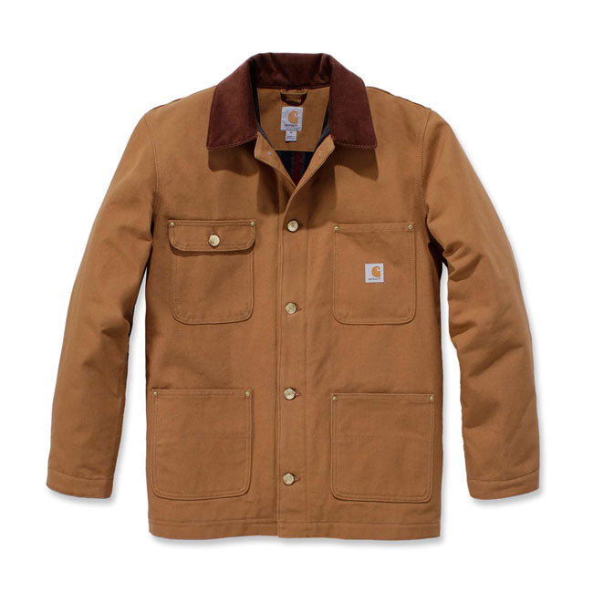 Carhartt Firm Duck Chore Coat Brown  - FREE UK Shipping, FREE 365 Day Returns | Moto Central