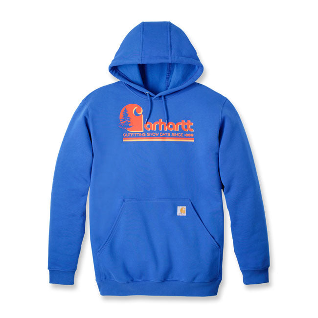 Carhartt Graphic Hooded Sweatshirt Beacon Blue - FREE UK Shipping, FREE 365 Day Returns | Moto Central