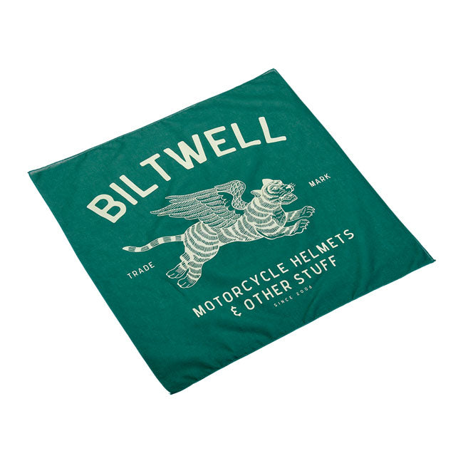 Biltwell Tiger Bandana Green - FREE UK Shipping, FREE 365 Day Returns | Moto Central