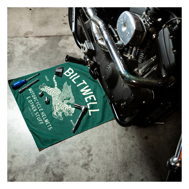 Biltwell Tiger Bandana Green - FREE UK Shipping, FREE 365 Day Returns | Moto Central