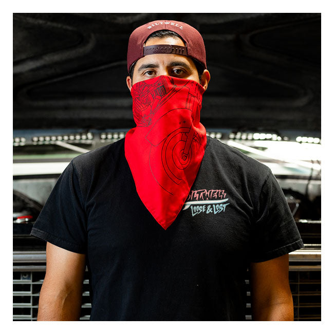 Biltwell Pan Bandana Red - FREE UK Shipping, FREE 365 Day Returns | Moto Central