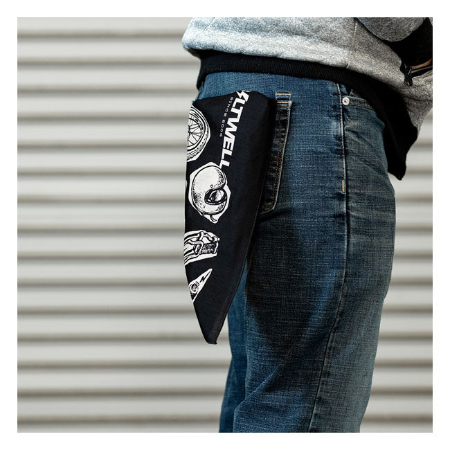 Biltwell Junk Bandana Black - FREE UK Shipping, FREE 365 Day Returns | Moto Central