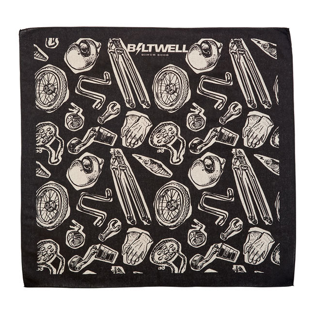 Biltwell Junk Bandana Black - FREE UK Shipping, FREE 365 Day Returns | Moto Central