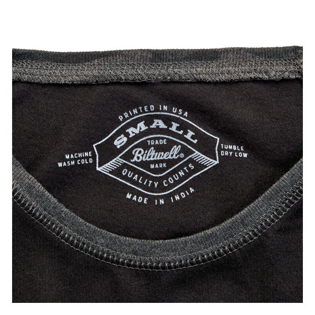 Biltwell Script Baseball Ladies Shirt Black / Grey