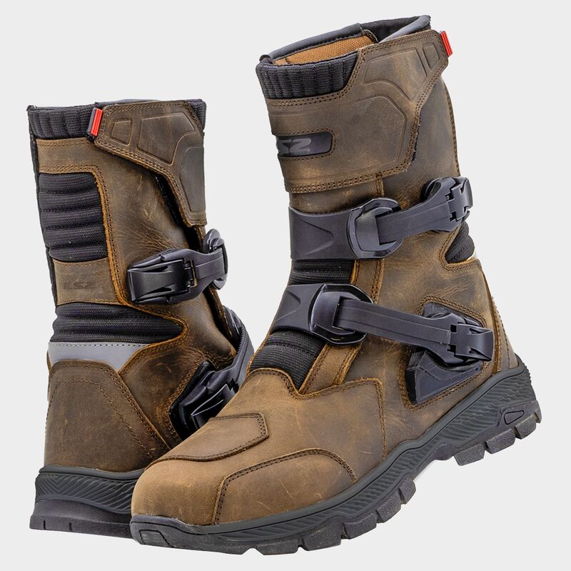 LS2 Adventure Waterproof Leather Boots Brown - FREE UK Shipping, FREE 365 Day Returns | Moto Central