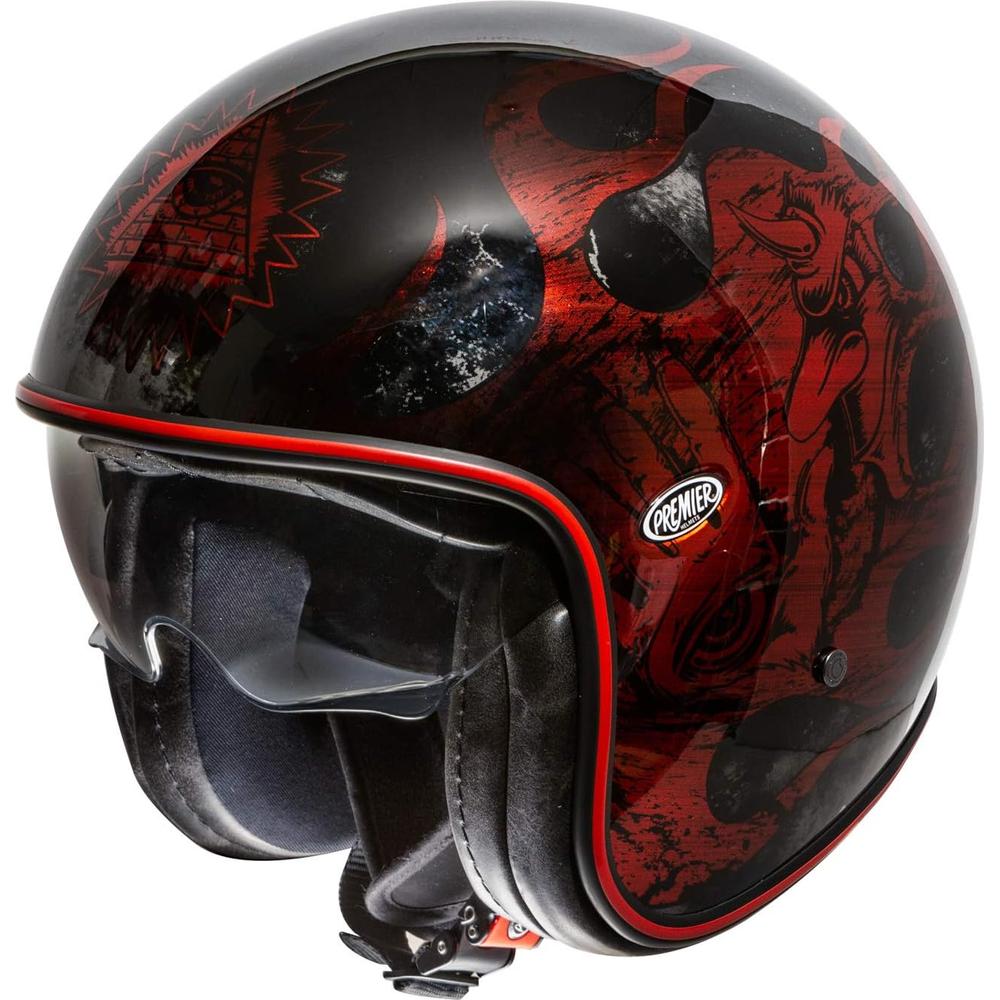 Premier Vintage BD Open Face Helmet Red / Chrome