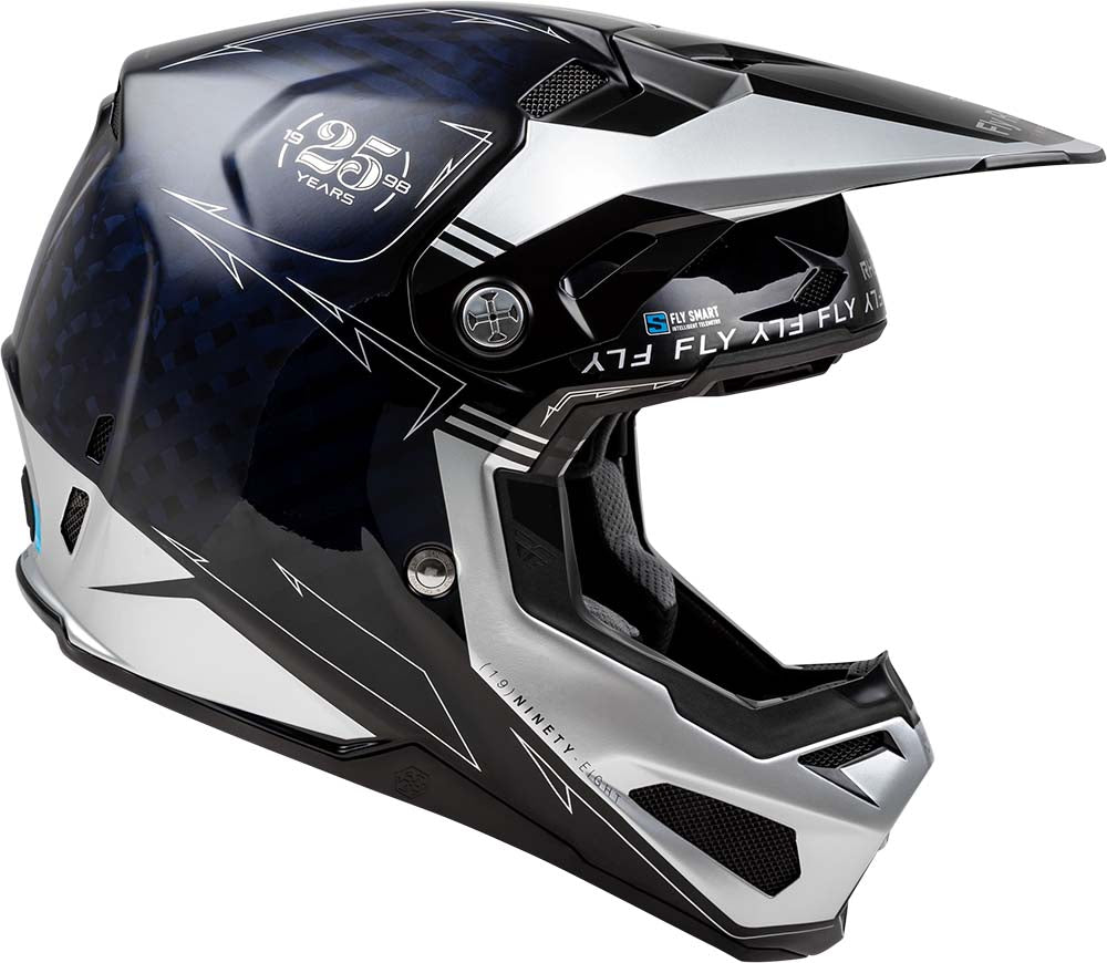 Fly Racing Formula S Carbon Helmet Legacy Blue / Silver - FREE UK Delivery, FREE 365 Day Returns | Moto Central