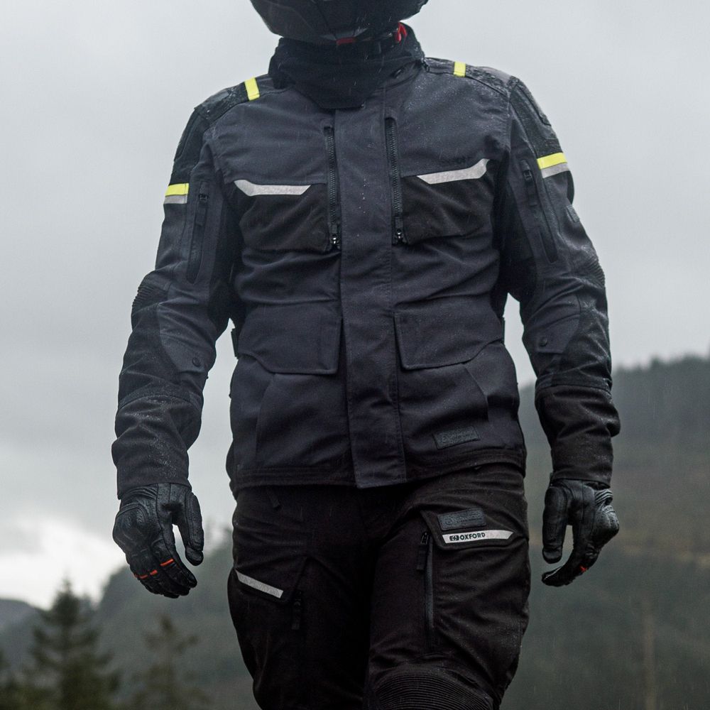 Oxford Stormland Dry2Dry Textile Jacket Grey / Black / Fluo Yellow - FREE UK Shipping, FREE 365 Day Returns | Moto Central