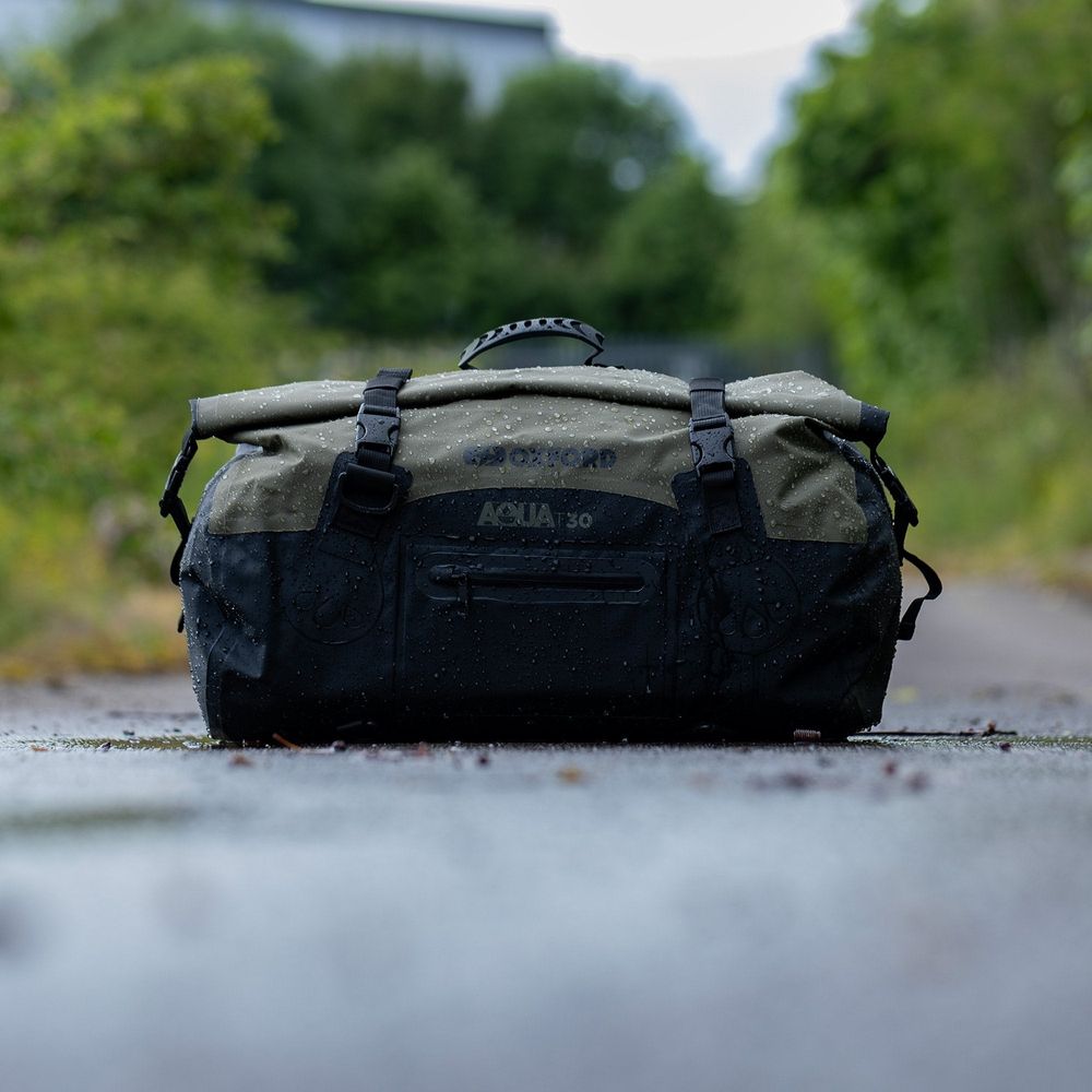 Oxford Aqua T30 Roll Bag Khaki / Black - 30 Litres - FREE UK Shipping, FREE 365 Day Returns | Moto Central