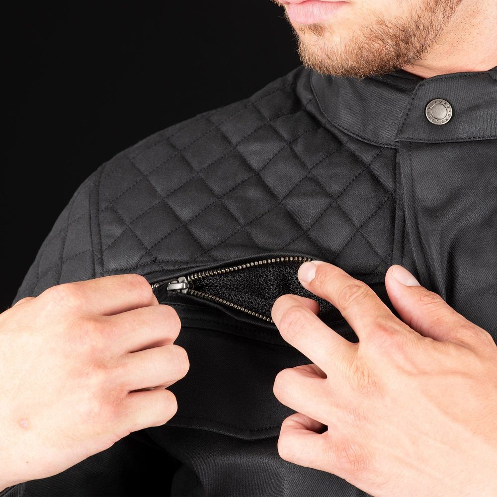 Oxford Hardwick Textile Jacket Black  - FREE UK Shipping, FREE 365 Day Returns | Moto Central