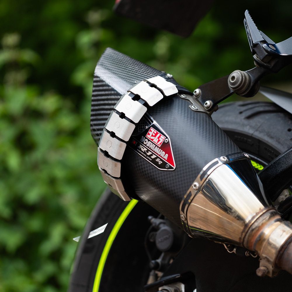 Oxford Adjustable Exhaust Protector Silver - FREE UK Shipping, FREE 365 Day Returns | Moto Central