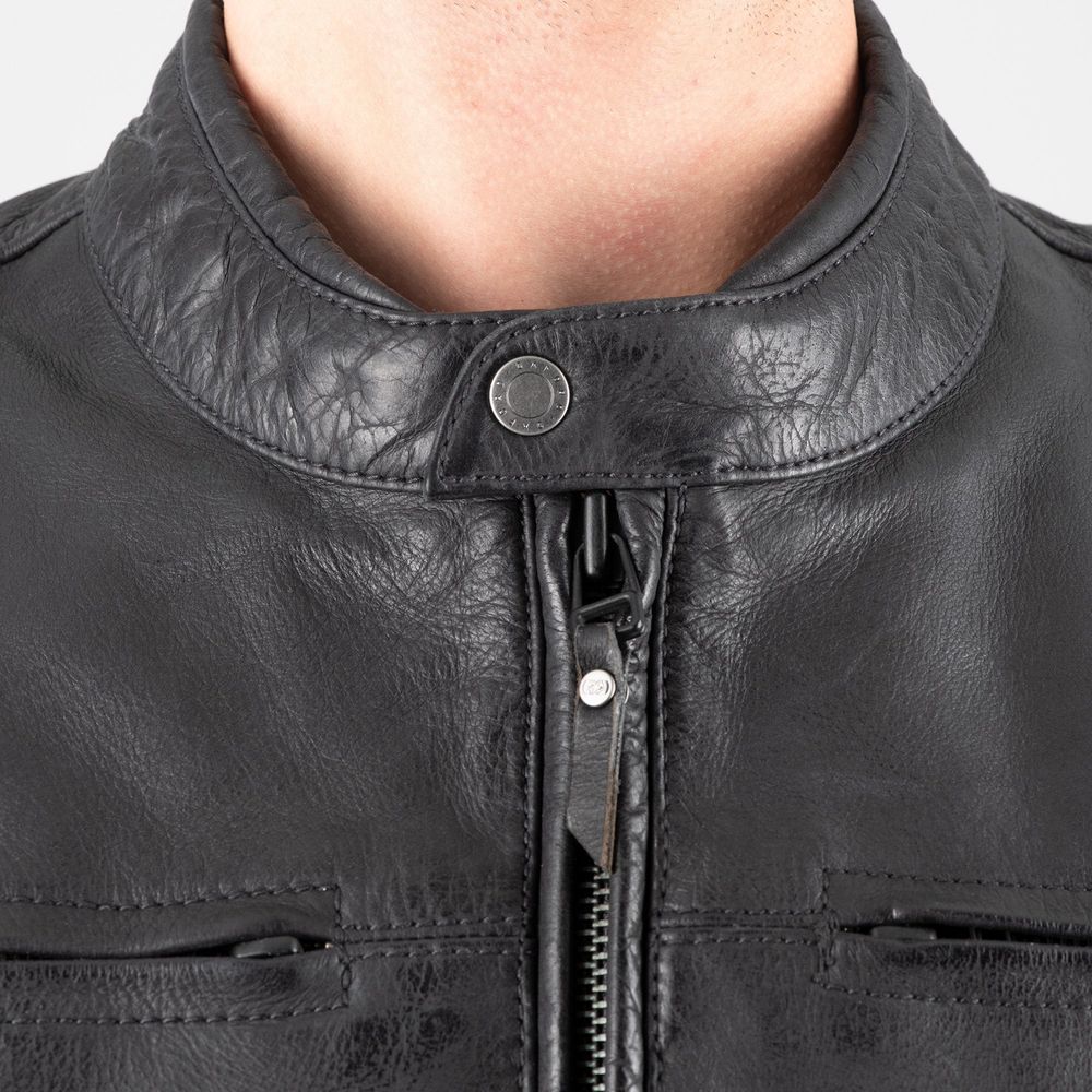 Oxford Holton Leather Jacket Black - FREE UK Shipping, FREE 365 Day Returns | Moto Central