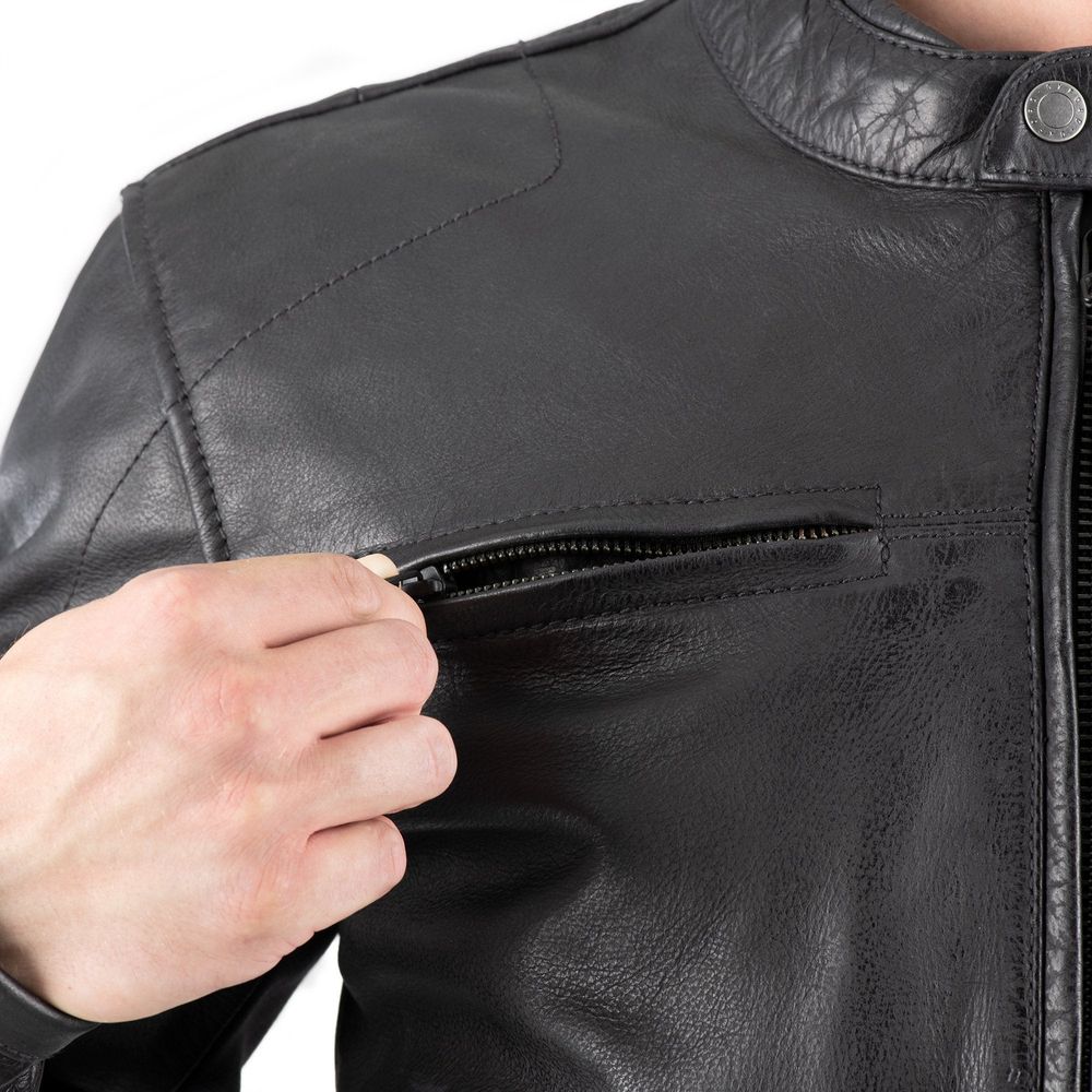 Oxford Holton Leather Jacket Black - FREE UK Shipping, FREE 365 Day Returns | Moto Central