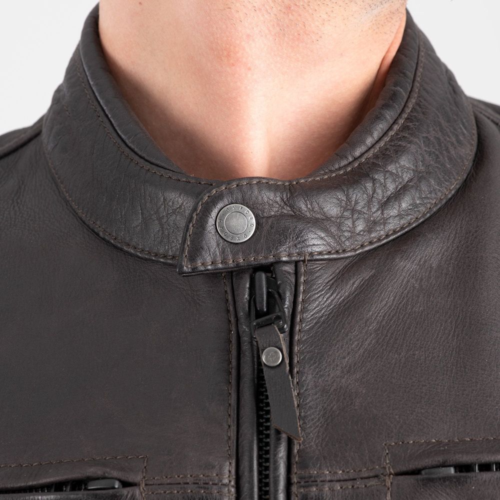 Oxford Holton Leather Jacket Brown