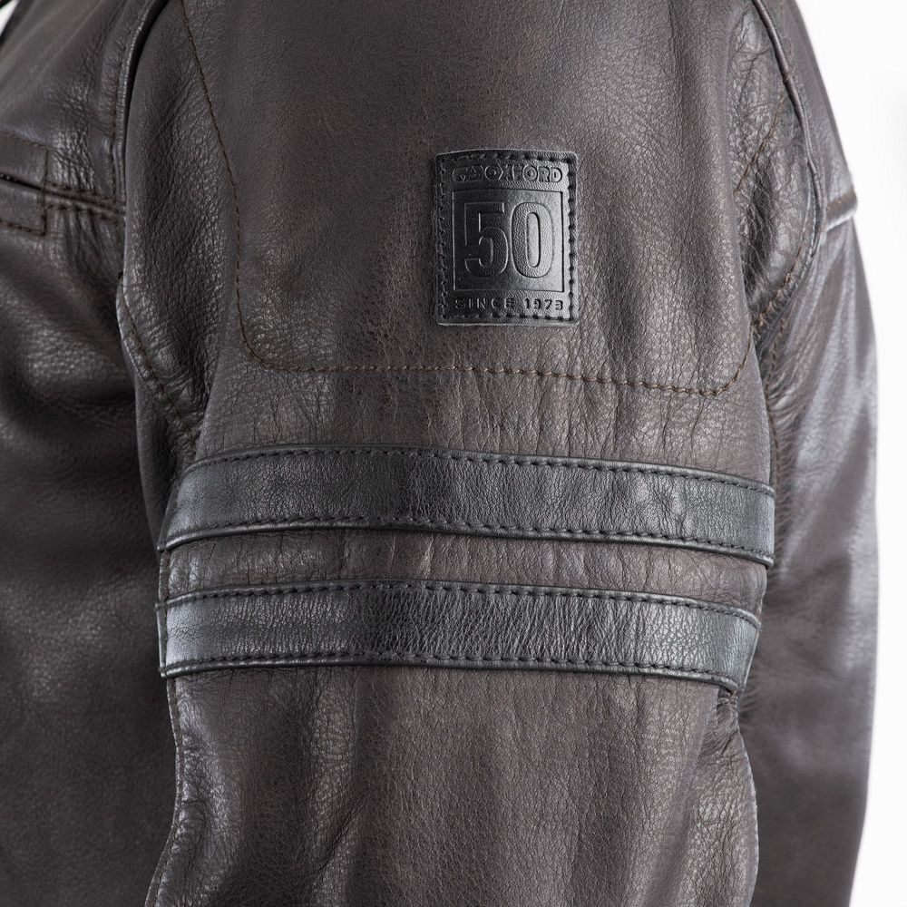 Oxford Holton Leather Jacket Brown