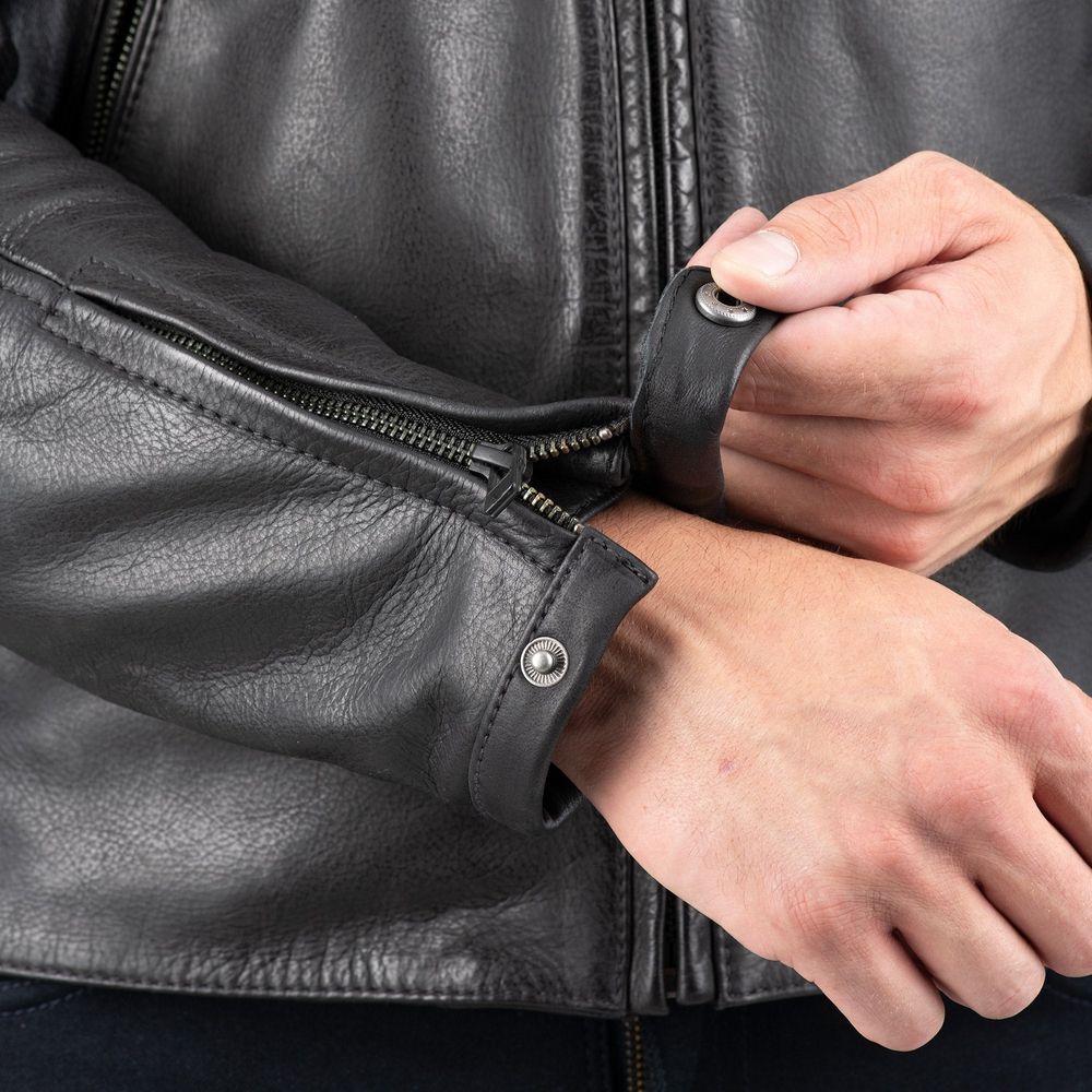 Oxford Holton Leather Jacket Black - FREE UK Shipping, FREE 365 Day Returns | Moto Central