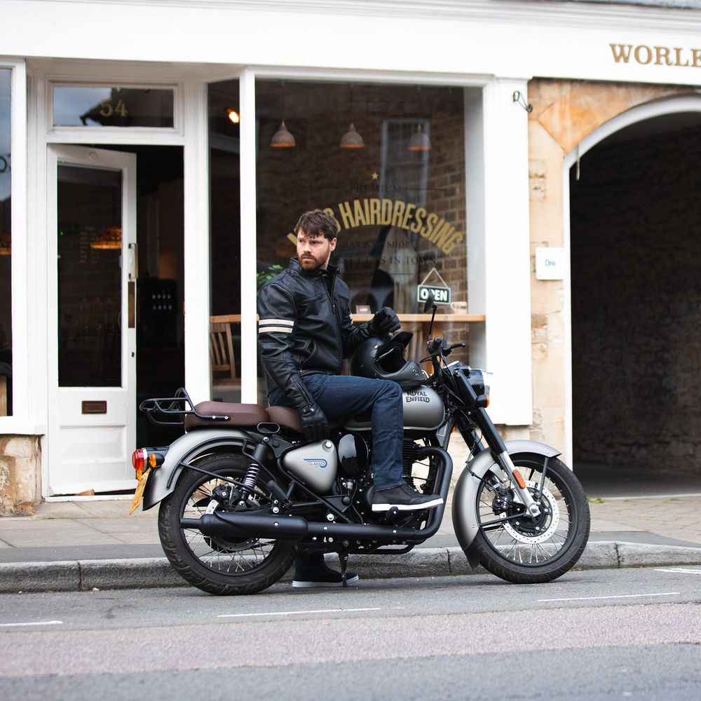 Oxford Holton Leather Jacket Black - FREE UK Shipping, FREE 365 Day Returns | Moto Central