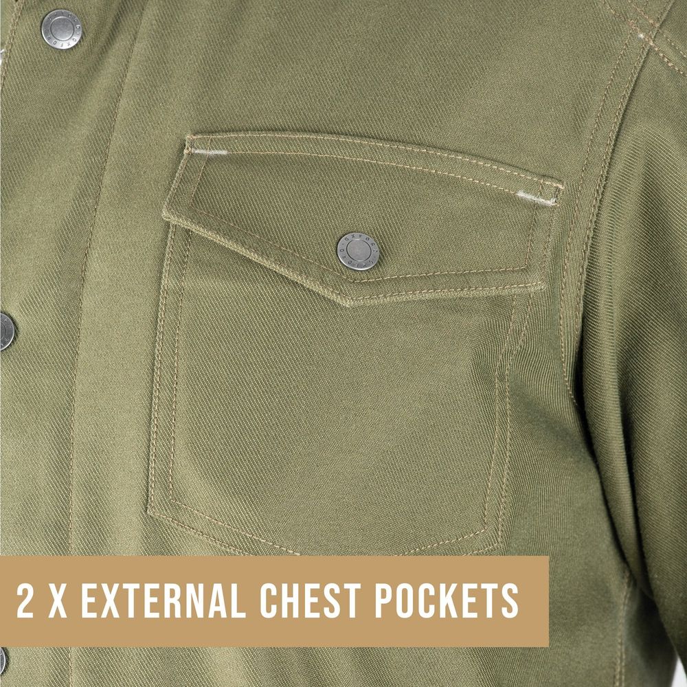 Oxford Original Approved AA Shirt Khaki - FREE UK Shipping, FREE 365 Day Returns | Moto Central