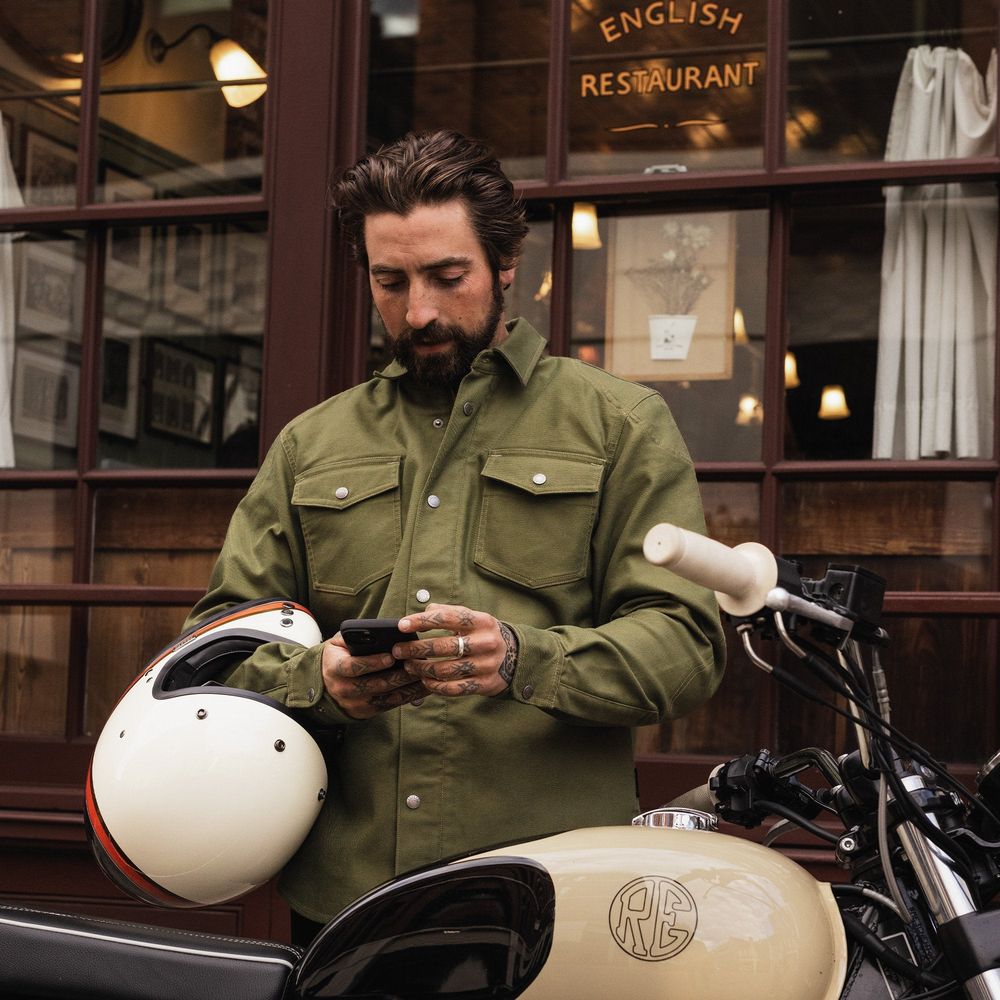 Oxford Original Approved AA Shirt Khaki - FREE UK Shipping, FREE 365 Day Returns | Moto Central