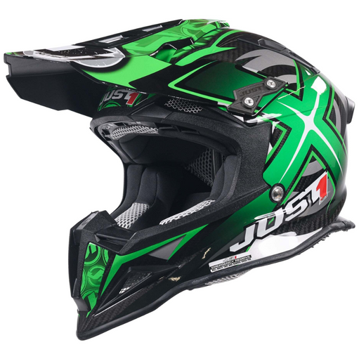 Just1 J12 Carbon MX Helmet Mister X Green