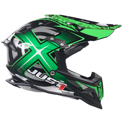 Just1 J12 Carbon MX Helmet Mister X Green