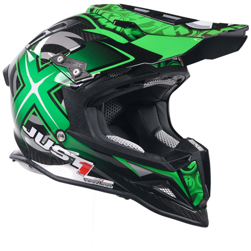 Just1 J12 Carbon MX Helmet Mister X Green