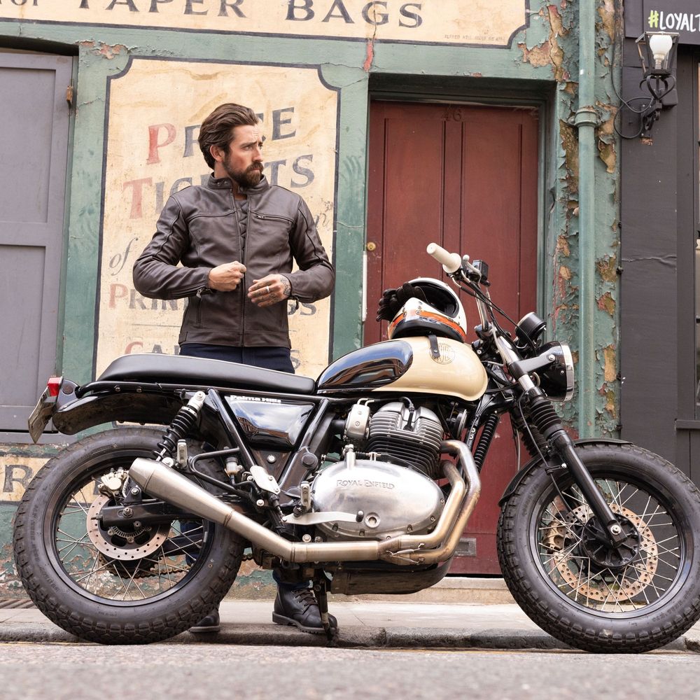 Oxford Walton Leather Jacket Brown - FREE UK Shipping, FREE 365 Day Returns | Moto Central