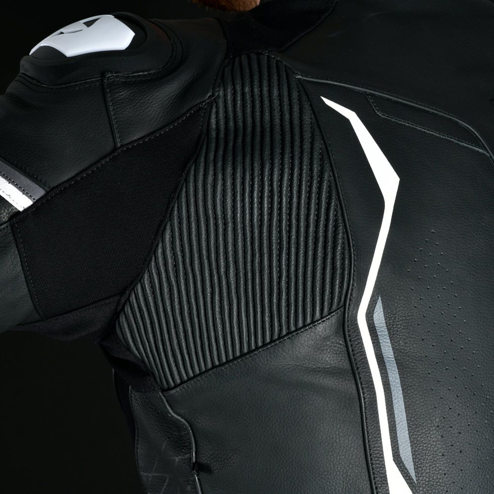 Oxford Nexus 1.0 Leather Jacket Black / White  - FREE UK Shipping, FREE 365 Day Returns | Moto Central