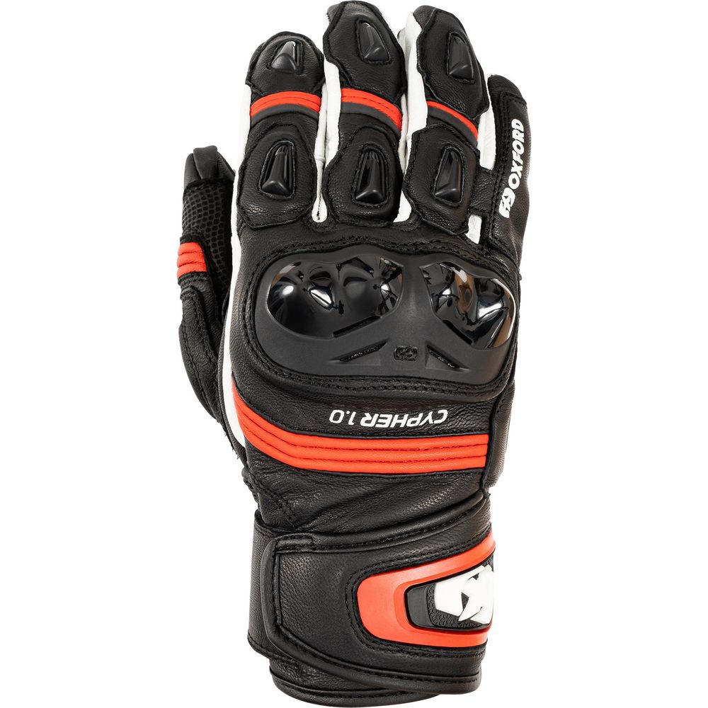 Oxford Cypher 1.0 Short Leather Gloves Black / Red / White