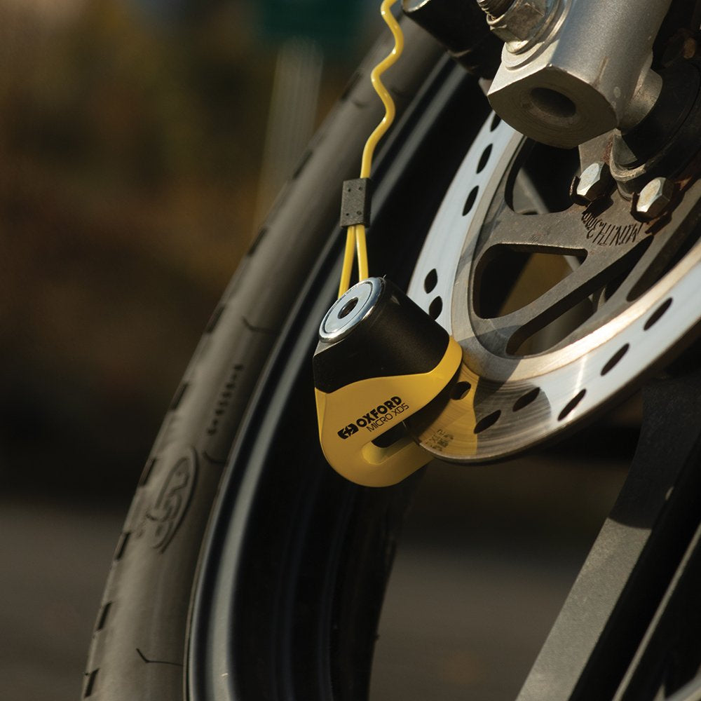 Oxford Micro XD5 Disc Lock Yellow / Black - FREE UK Shipping, FREE 365 Day Returns | Moto Central