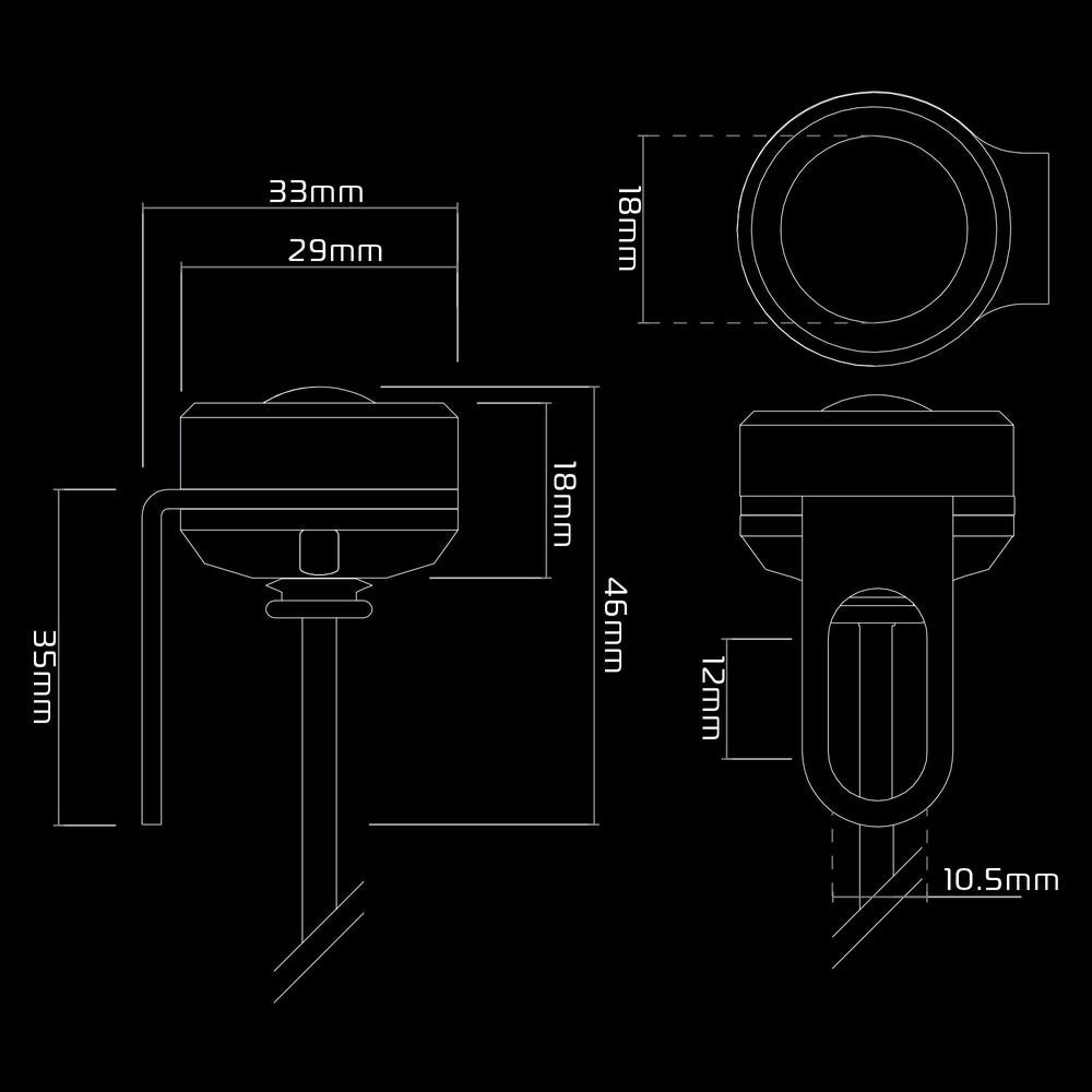 Oxford Rear Run Lights Black