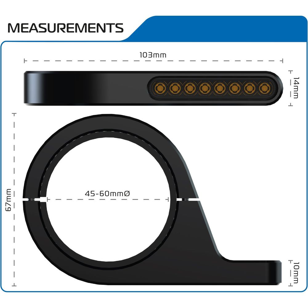 Oxford Darkturner Sequential Fork Mounted Indicators Black - FREE UK Shipping, FREE 365 Day Returns | Moto Central