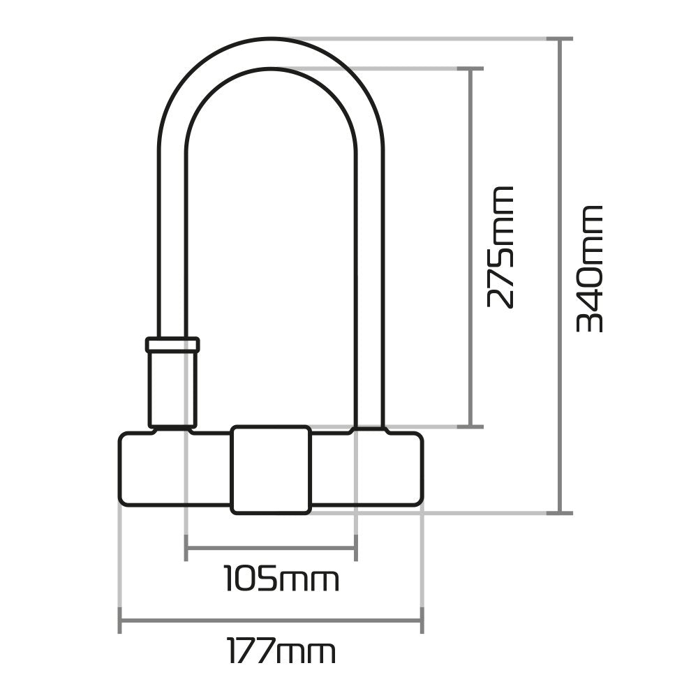 Oxford Magnum U-Lock With Bracket Black / Yellow - 170 x 315mm - FREE UK Shipping, FREE 365 Day Returns | Moto Central