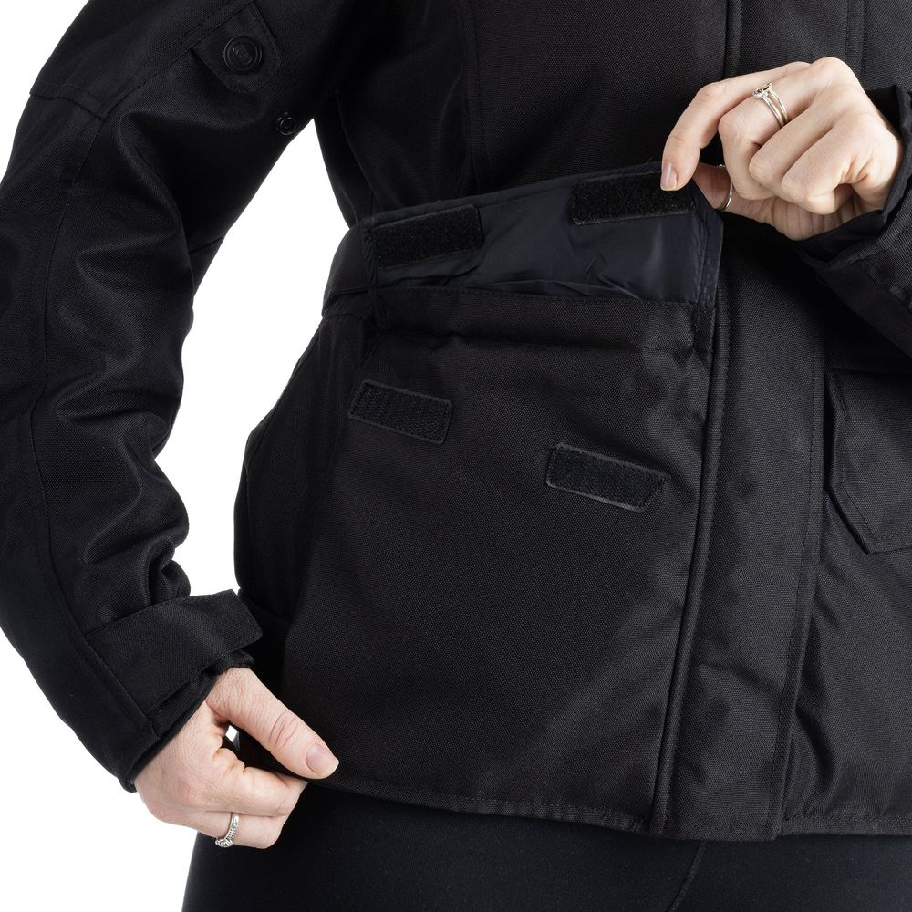 Spartan Waterproof Ladies Long Textile Jacket Black