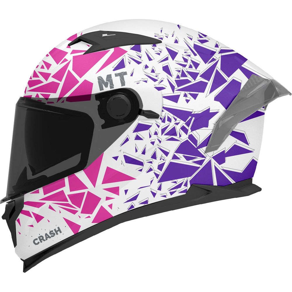 MT Braker SV Crash A8 Full Face Helmet Matt White / Pink / Purple