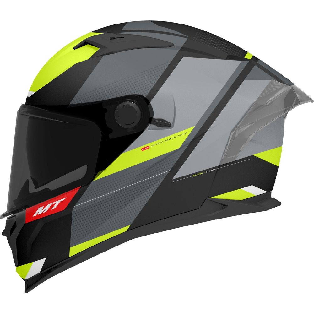 MT Braker SV Chento B3 Full Face Helmet Matt Black / Fluo Yellow