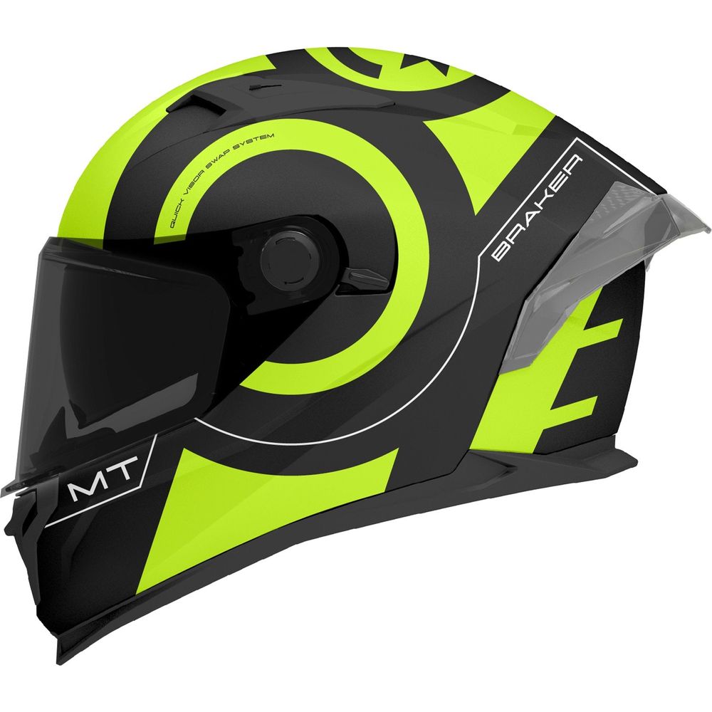 MT Braker SV Inox A3 Full Face Helmet Matt Black / Fluo Yellow