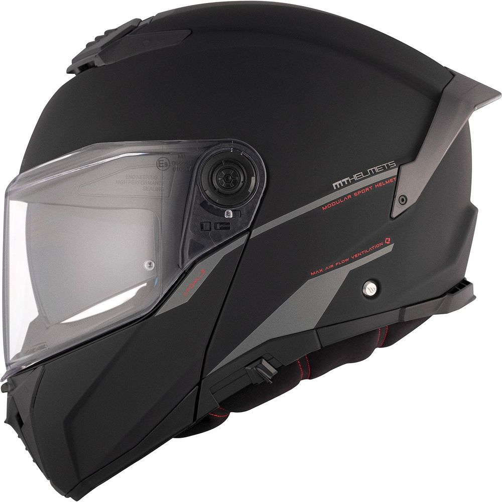 MT Atom 2 Solid Flip-Up Helmet Matt Black  - FREE UK Shipping, FREE 365 Day Returns | Moto Central