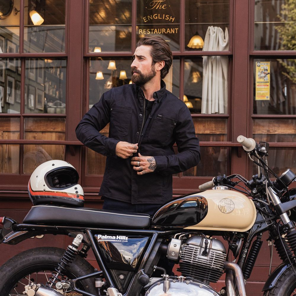 Oxford Original Approved AA Ridgeback Shirt Black - FREE UK Shipping, FREE 365 Day Returns | Moto Central