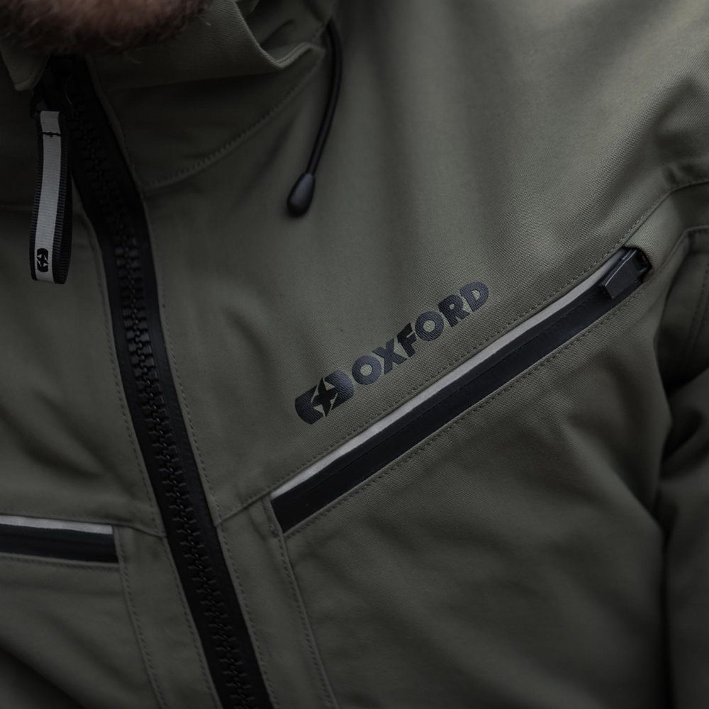 Oxford Mondial Street Dry2Dry Textile Jacket Khaki - FREE UK Shipping, FREE 365 Day Returns | Moto Central