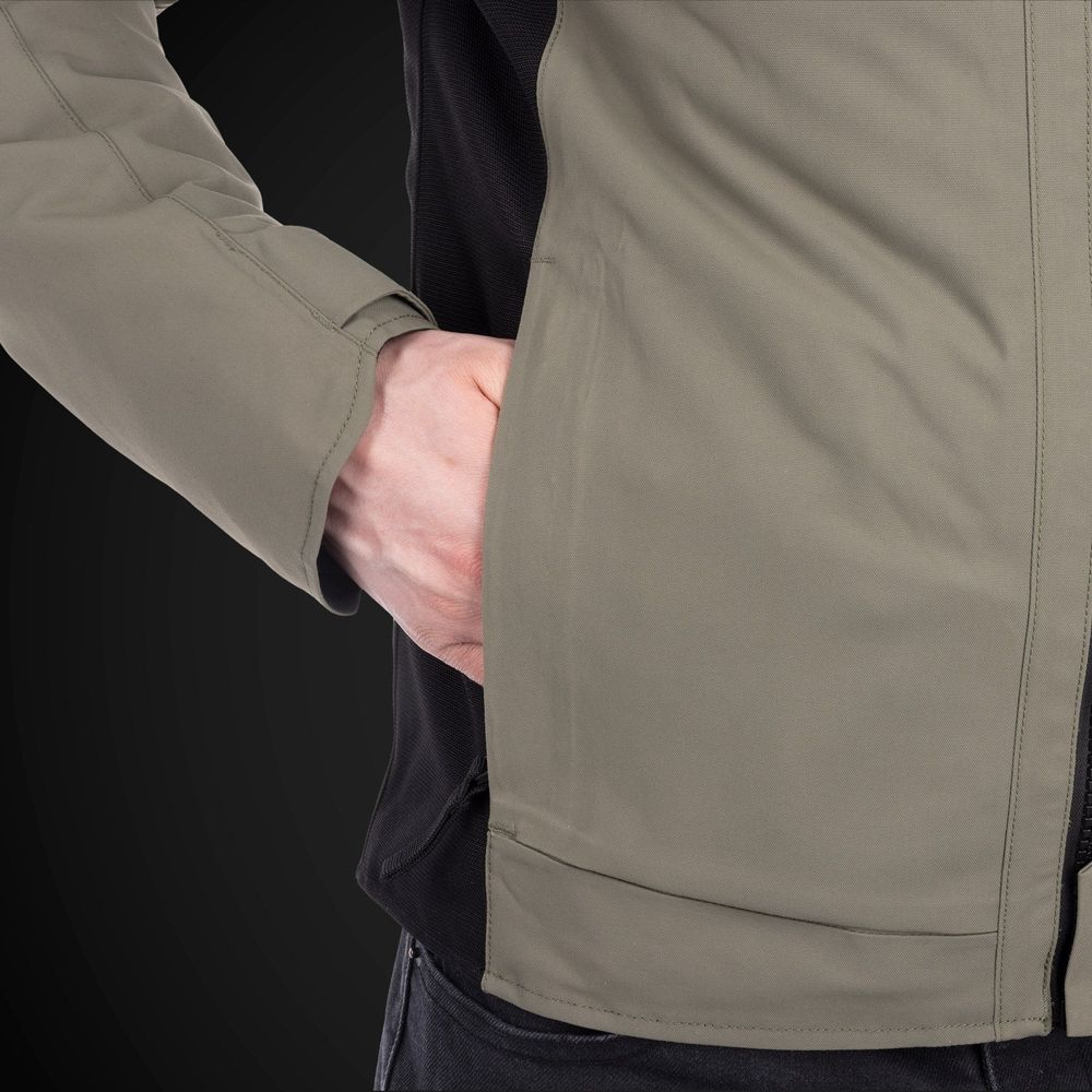 Oxford Mondial Street Dry2Dry Textile Jacket Khaki - FREE UK Shipping, FREE 365 Day Returns | Moto Central